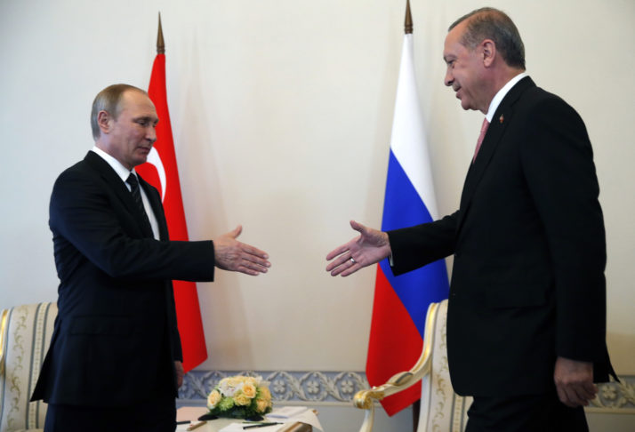 Russia’s Vladimir Putin and Turkey’s Recep Tayyip Erdoğan