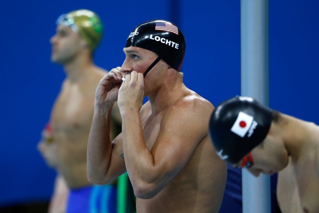 RIO DE JANEIRO BRAZIL- AUGUST 11 Ryan Lochte of the United States prepares in the Men's 200m Individual Medley Final on Day 6 of the Rio 2016 Olympic Games at the Olympic Aquatics Stadium