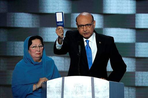 Mr Khan said afterwards that he could not have delivered his powerful speech to the Democratic convention without his wife at his side Khizr Khan  Getty