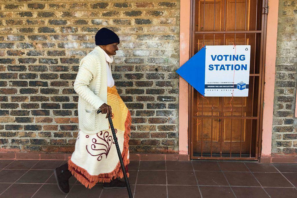 A woman makes her way to a voting station in Zithobeni during the 2016 local government elections on Wednesday in Gauteng South Africa