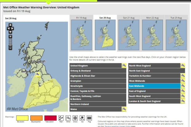 Severe weather is set to hit the area on Saturday