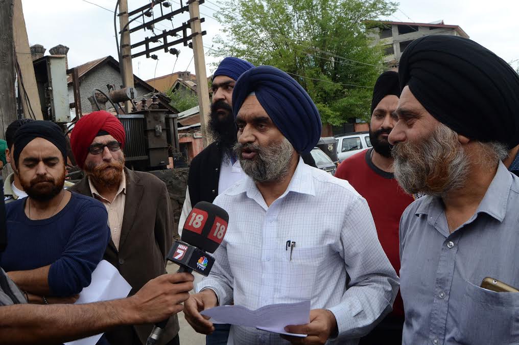 SIC-JK members addressing media in Srinagar