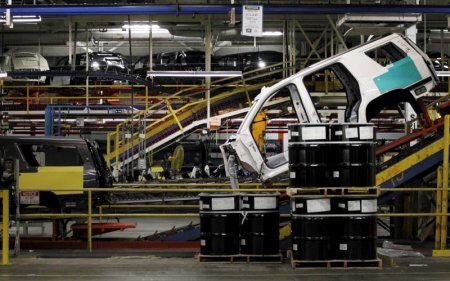 An SUV moves through the assembly line at the General Motors Assembly Plant in Arlington Texas