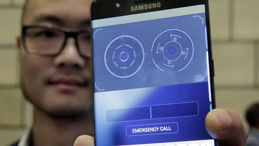 Samsung s latest smartphone has an iris scanner for improved security and is also fully waterproof