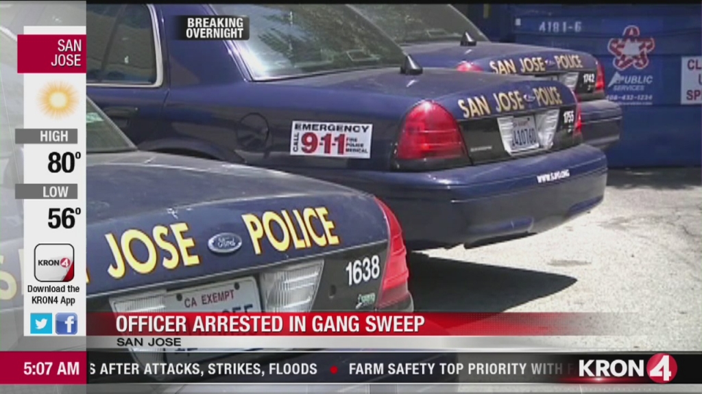 San Jose Police Officer Arrested In Gang Sweep