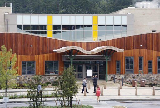 Newtown Conn. The public is getting its first look at the school which will replace the one torn down after a gunman entered it in December 2012 and killed 20 first