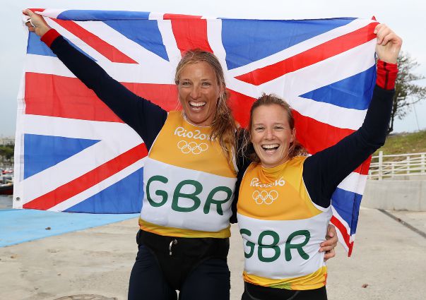 Saskia Clark and Hannah Mills are Olympic champions