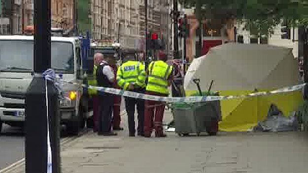 Scene of fatal stabbing attack in London on Wednesday