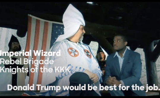 Screenshot of Hillary Clinton's advertisement against Donald Trump