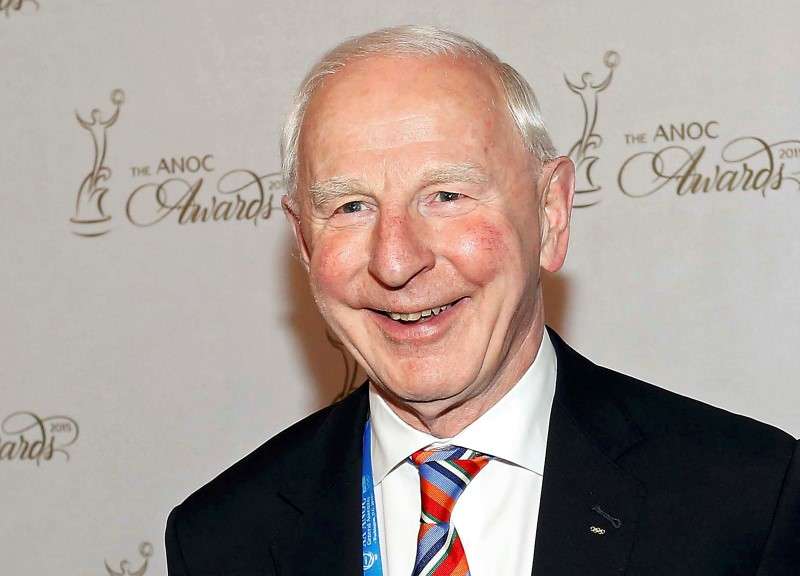 Patrick Hickey poses on the blue carpet prior to the 2015 ANOC Awards in Washington in this