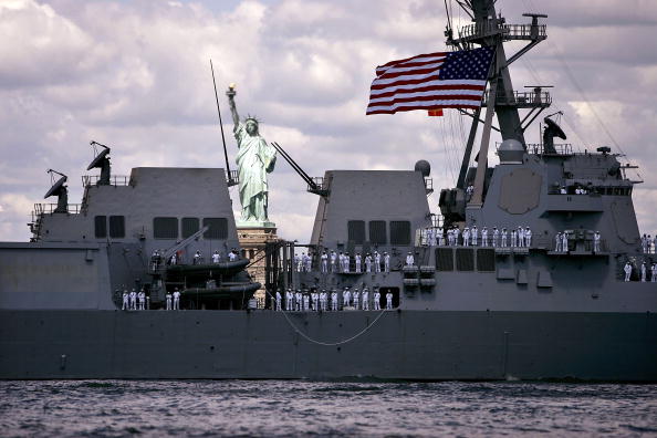 New York City. Sailors Marines and Coast Guardsmen will sail into New York during the Parade of Ships May 23 that begins the annual