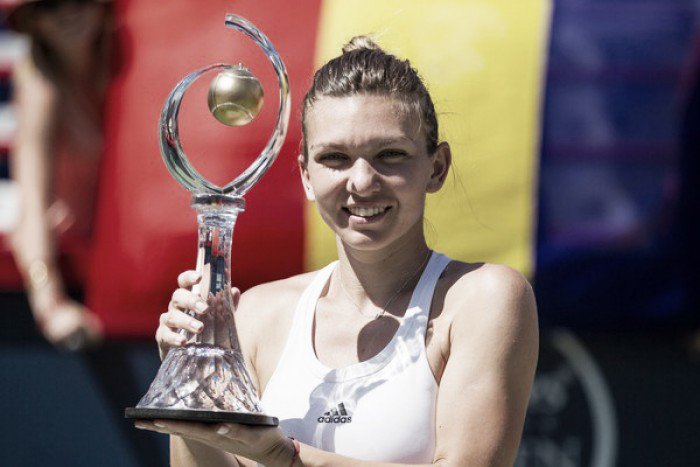 WTA Rogers Cup Simona Halep overcomes serving woes Madison Keys to claim first Montreal title