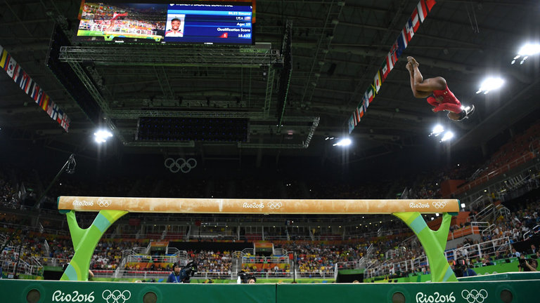 Simone Biles had to settle for bronze on the balance beam