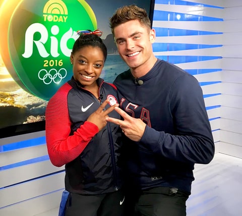 Simone Biles and Zac Efron