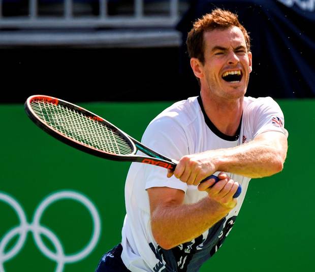 Net gains champion Andy Murray who will carry the Great Britain flag at the opening ceremony gears up for his first round clash with Viktor Troicki in Rio