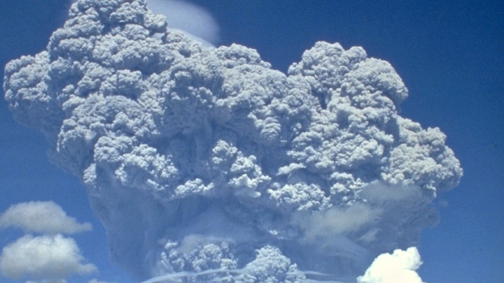 Smoke erupting from Mount Pinatubo in 1991.
Credit Richard P. Hoblitt  U.S. Geological Survey