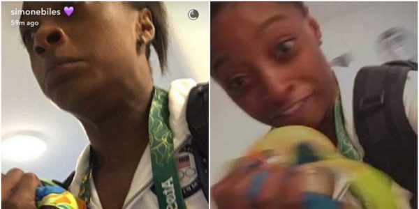 Simone Biles posts hilarious Snapchat video of'the final five US Olympic gymnast team running away in a fire drill