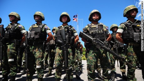 Soldiers stood guard ahead of the referendum in Thailand's tense southern province of Narathiwat