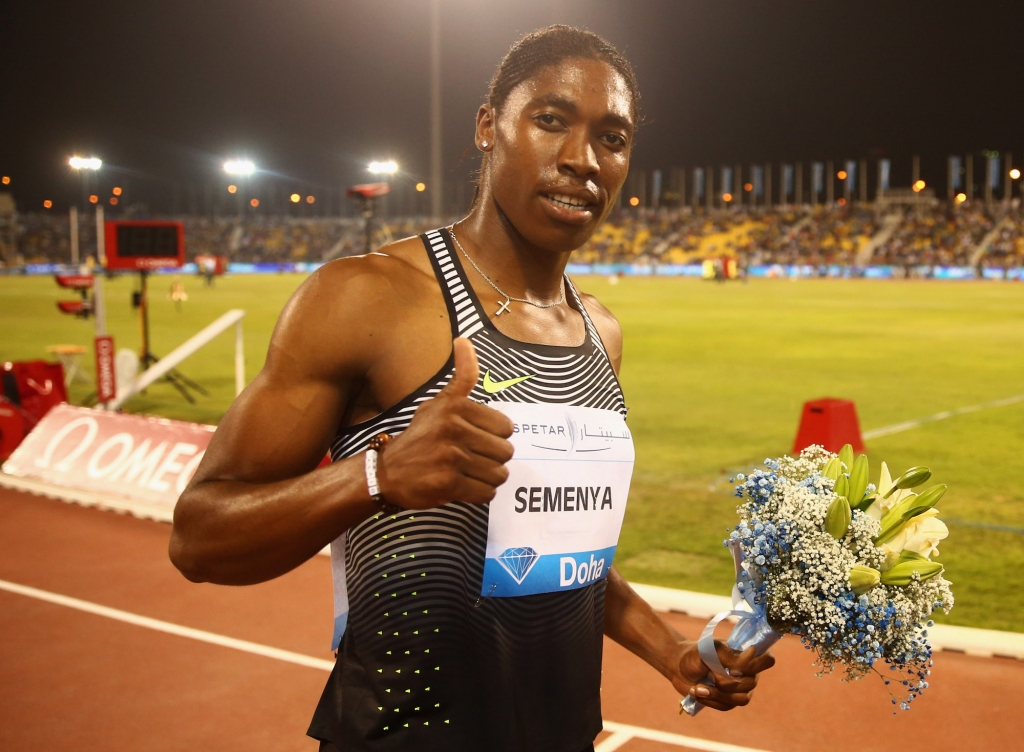 South African runner and current 800-metre world champion Caster