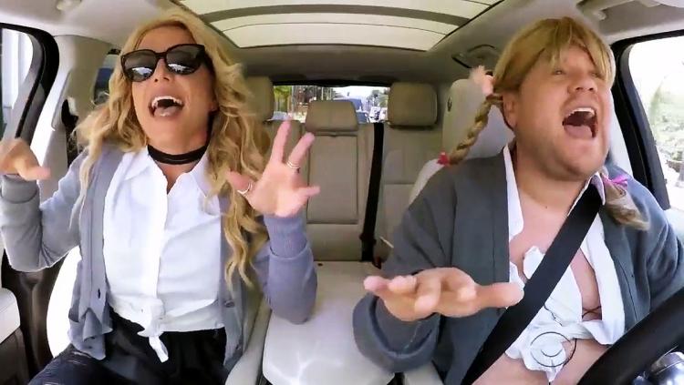 Spears and Corden got in costume for their rendition of 'Hit Me Baby One More Time&#39