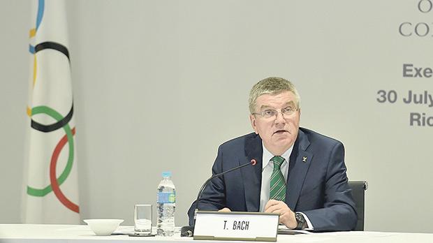 IOC president Thomas Bach addresses an Executive Board meeting yesterday