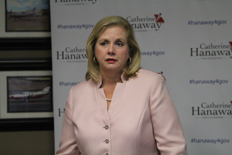 Catherine Hanaway speaks at a campaign stop in Holts Summit