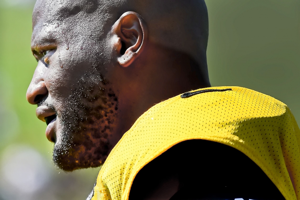 20160803pdSteelersSports10-9 Steelers linebacker James Harrison during afternoon workouts earlier this month at Saint Vincent College in Latrobe