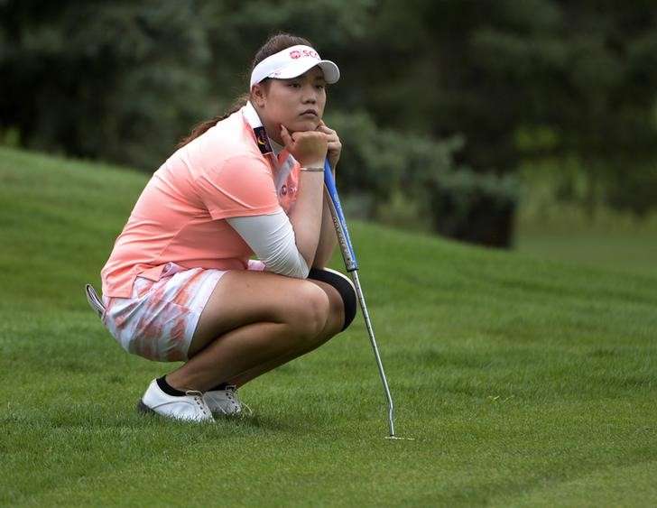 Aug 27 2016 Calgary Alberta CAN Ariya Jutanugarn of Thailand waits to putt on the 17th green during the third round of the Canadian Pacific Women's Open at Priddis Greens Golf and Country Club. Mandatory Credit Eric Bolte-USA TODAY Sports