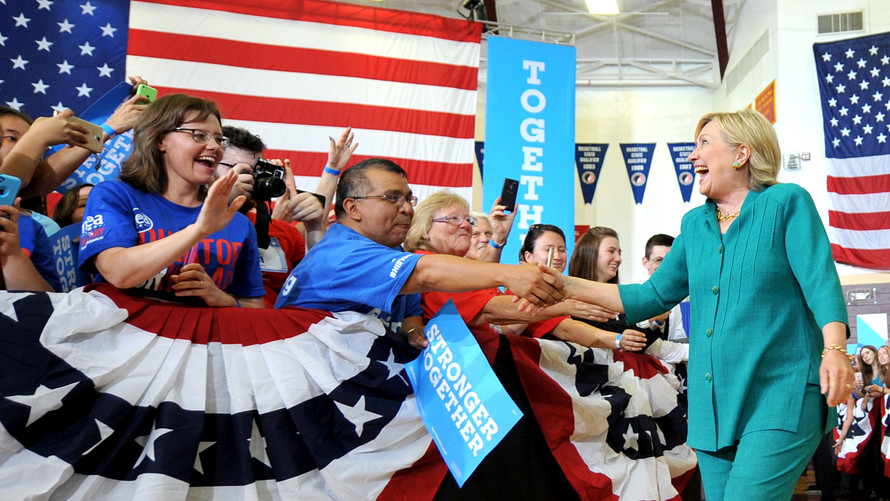 Steve Pope  Getty Images              Hillary Clinton campaigns in Iowa where Democrats hope to unseat five-term Republican Sen. Charles Grassley