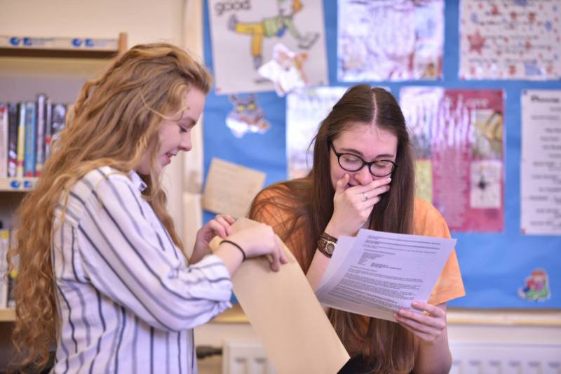 Students at Lincoln Christ's Hospital School celebrating results