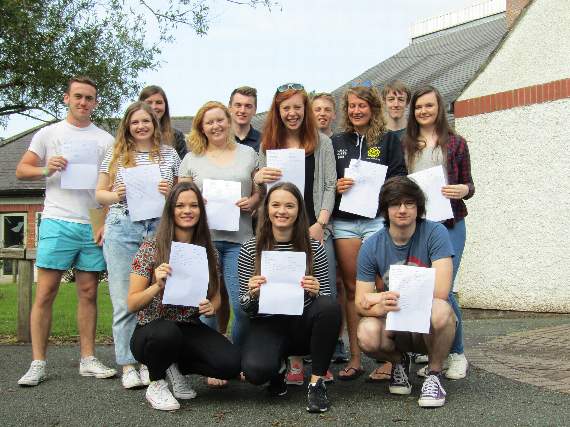 Students celebrate at Brecon High School