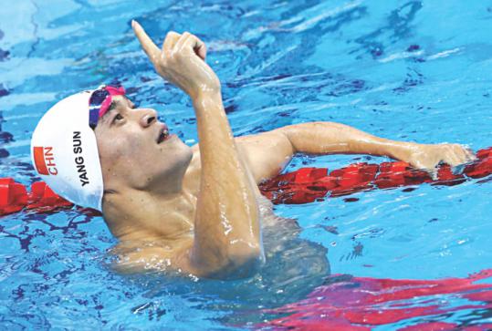 Sun wins 200m freestyle gold