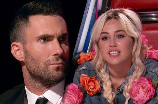 Miley Cyrus Adam Levine Voice Feud