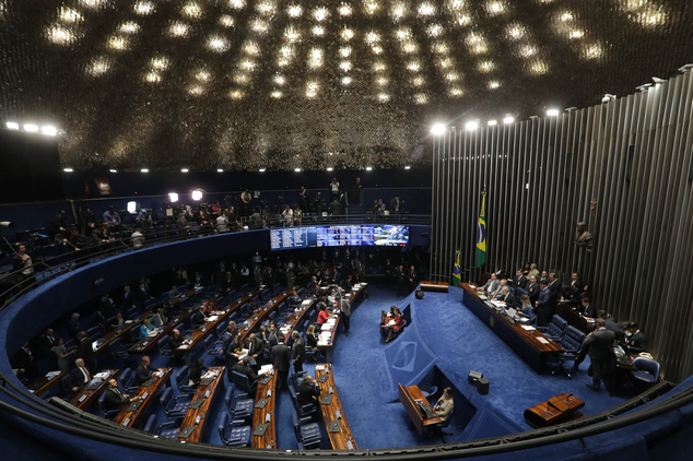 Brazil's Senate begins deliberating whether to permanently remove suspended President Dilma Rousseff from office in Brasilia Brazil Thursday Aug. 25 201