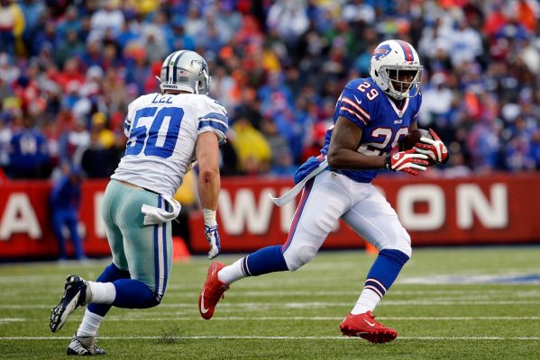 Buffalo Bills running back Karlos Williams is chased