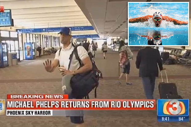 Michael Phelps coming home from Rio