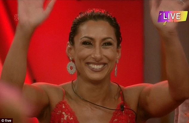 Taking it on the chin Saira Khan has become the second housemate to be evicted from the Celebrity Big Brother house