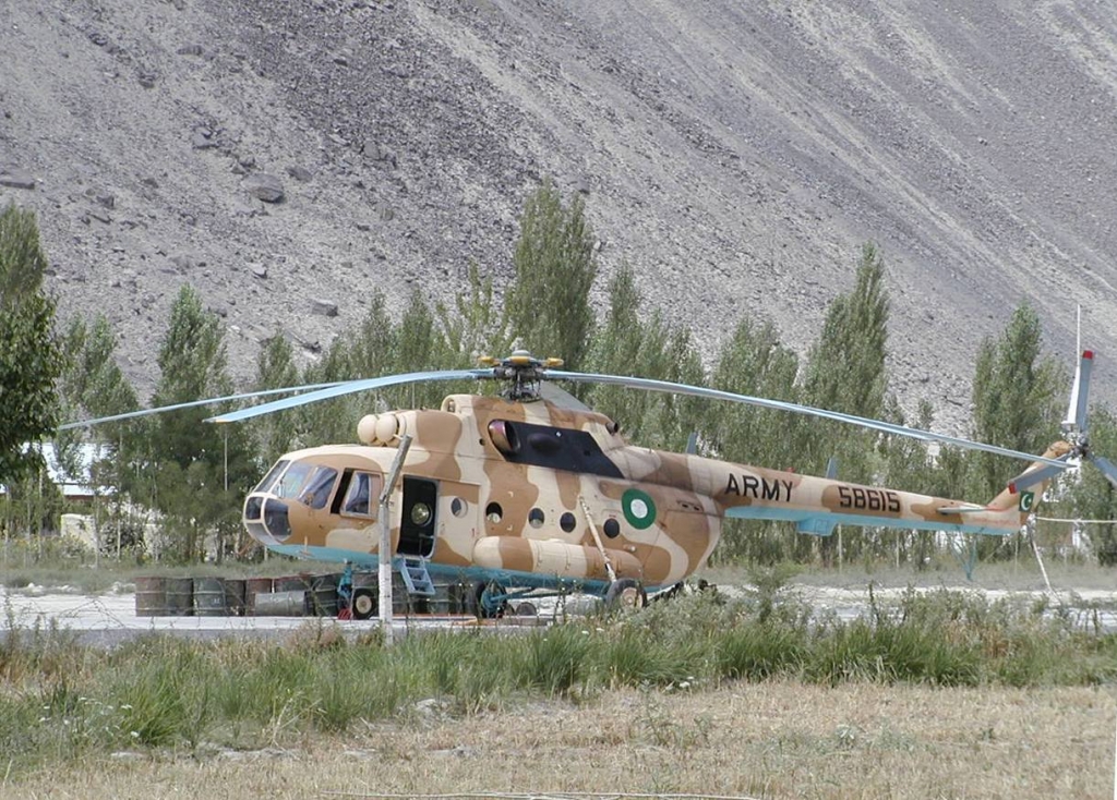 A Russian made MI 17 helicopter belonging to the Pakistani government made an emergency landing in Taliban-held territory in Afghanistan. Credit Wikimedia Commons