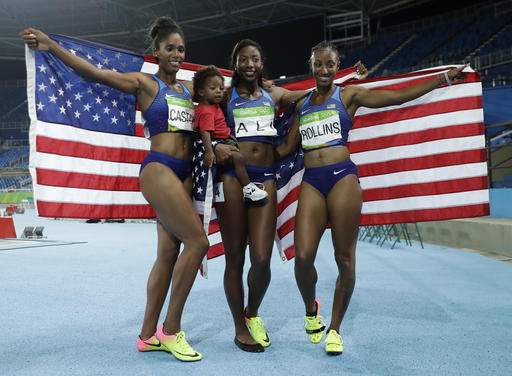 US shows its strength by winning all three women's 100-meter hurdles semifinals