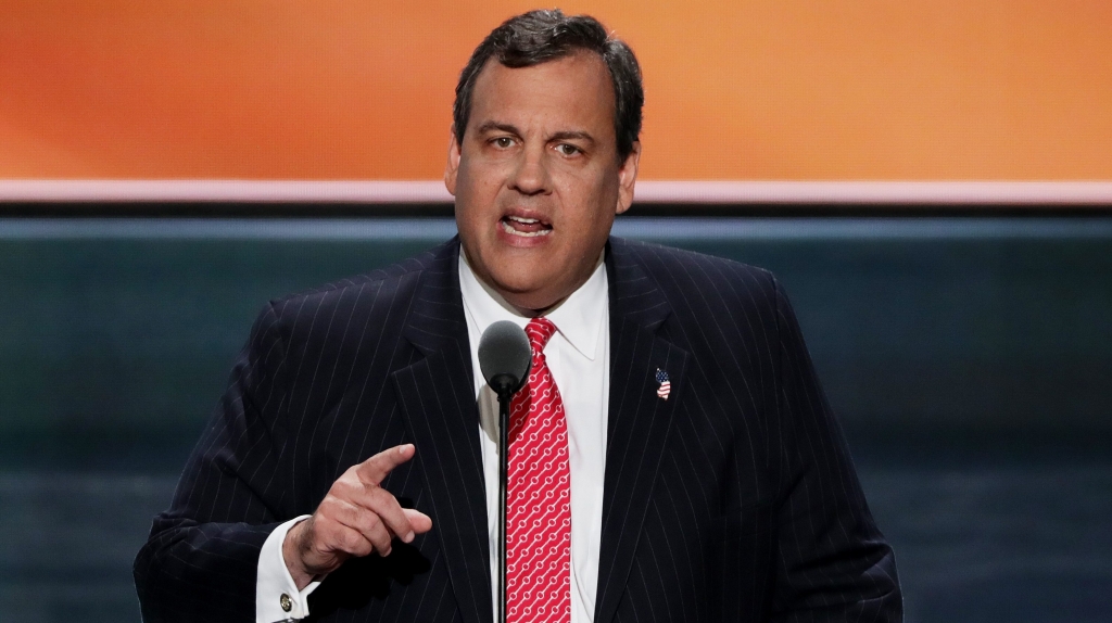 CLEVELAND OH- JULY 19 New Jersey Gov. Chris Christie delivers a speech on the second day of the Republican National Convention