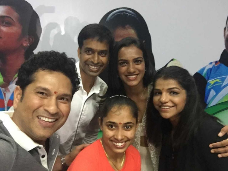 Sakshi, Sindhu, Dipa, Gopichand Presented BMW Cars by Sachin Tendulkar