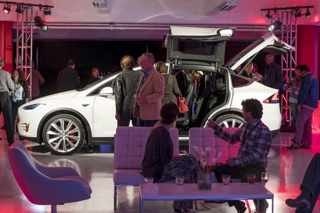 Tesla hosted nearly 400 attendees at its new 65,000-square-foot San Francisco store on Tuesday