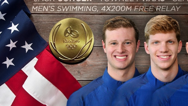 Townley Haas swam the fastest split in Tuesday's final while fellow Longhorns Jack Conger and Clark Smith earned gold after shining in the preliminaries