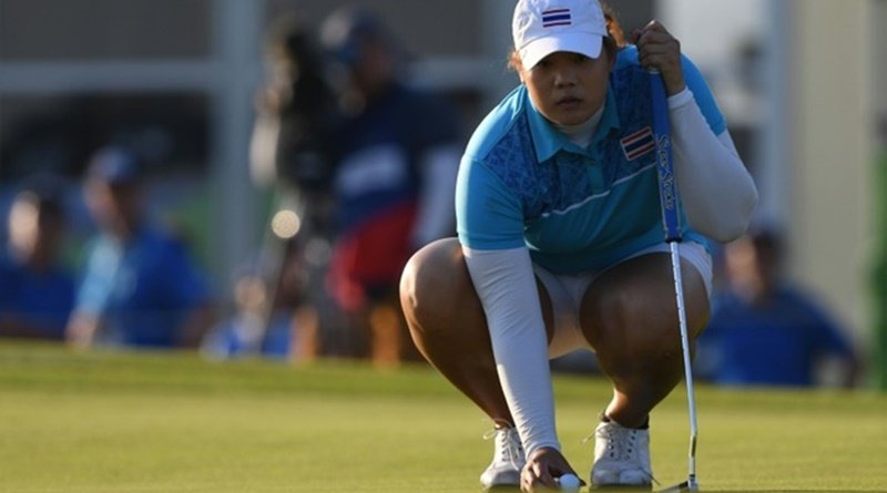 Thailand’s Ariya Jutanugarn putts in the women’s individual stroke play at the Olympic Golf course in Rio