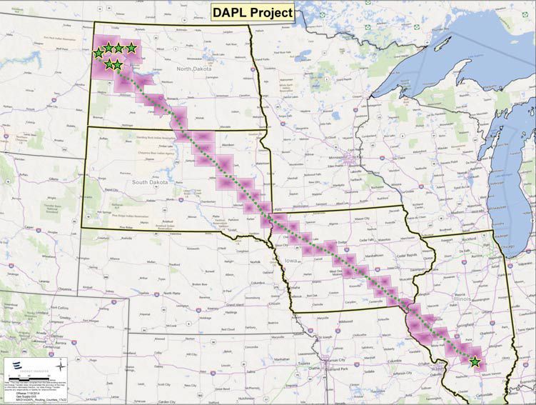 The Dakota Access Pipeline as proposed