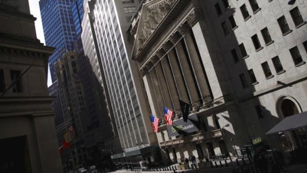 The New York Stock Exchange building is seen from Wall Street in Lower Manhattan in New York