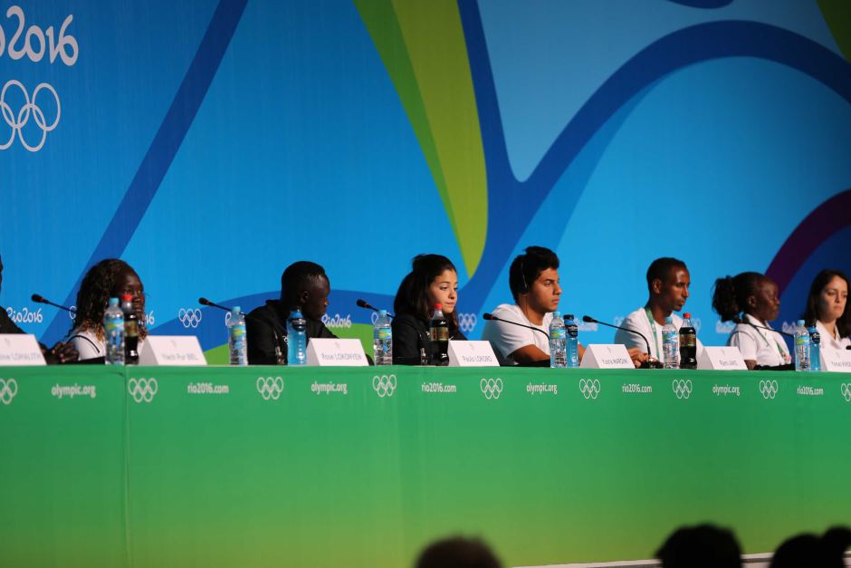 The Olympic Refugee Team meets the press only days out from the Rio Games