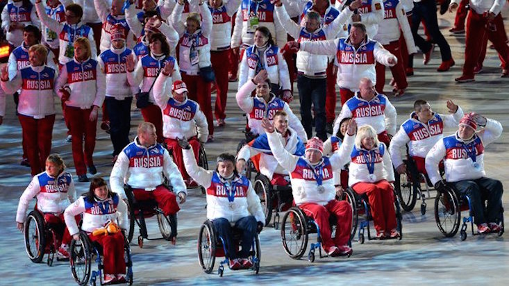 The Russian team at the the Sochi 2014 Paralympic Winter Games