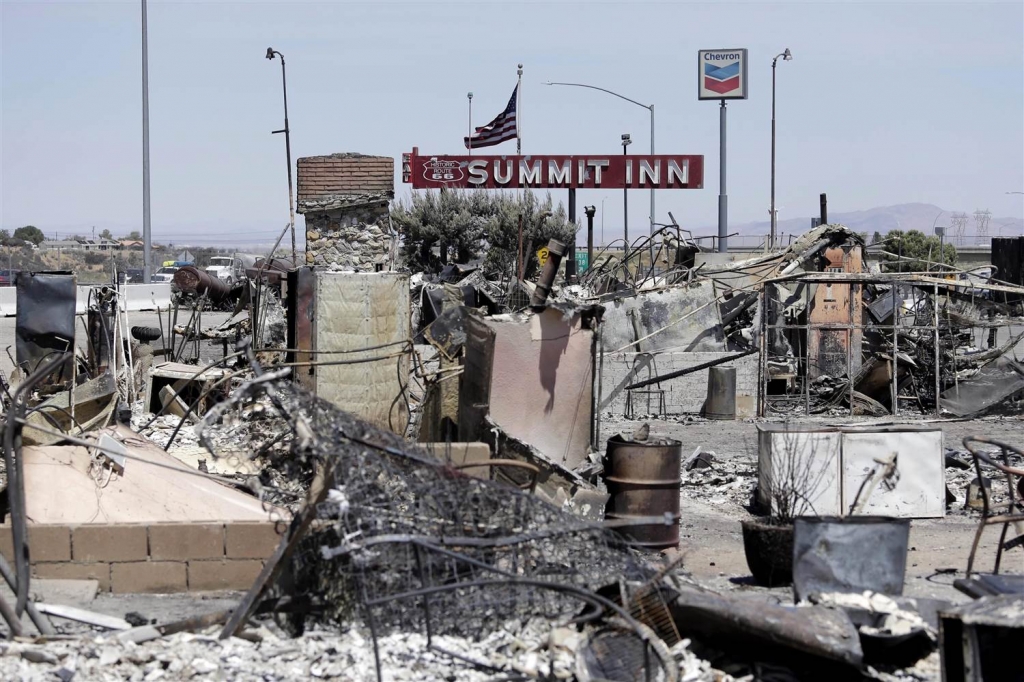 Image Blue Cut fire destruction near Los Angeles