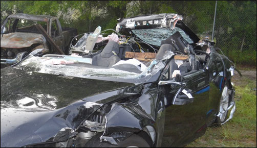The Tesla Model S involved in the accident